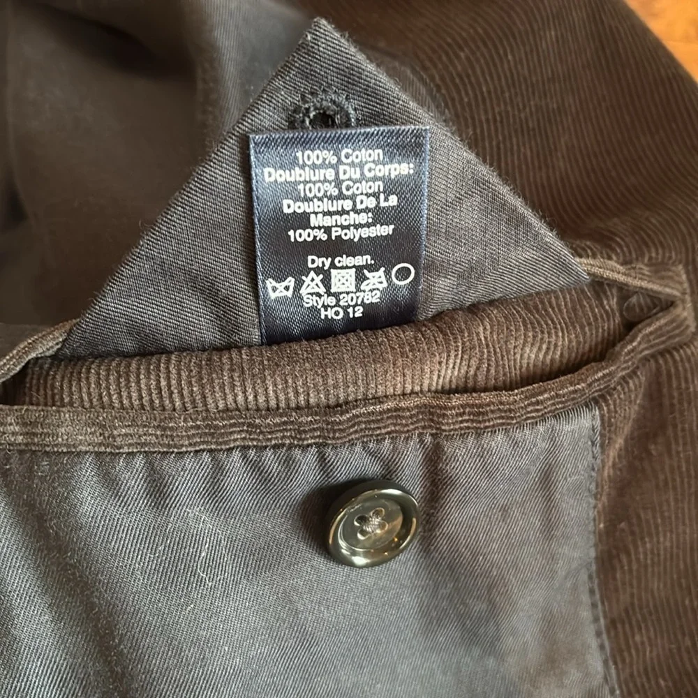 J. Crew Charcoal Gray Cotton Corduroy Blazer Two Button Lined Men’s Size Large